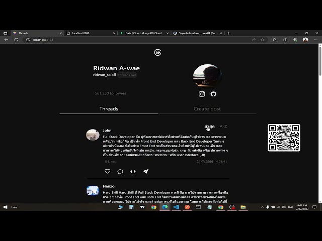 Full Stack Threads app - React, Node.js, MongoDB, Express