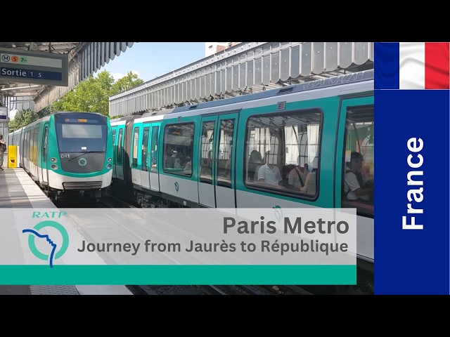 Paris Metro - Journey from Jaurès to République