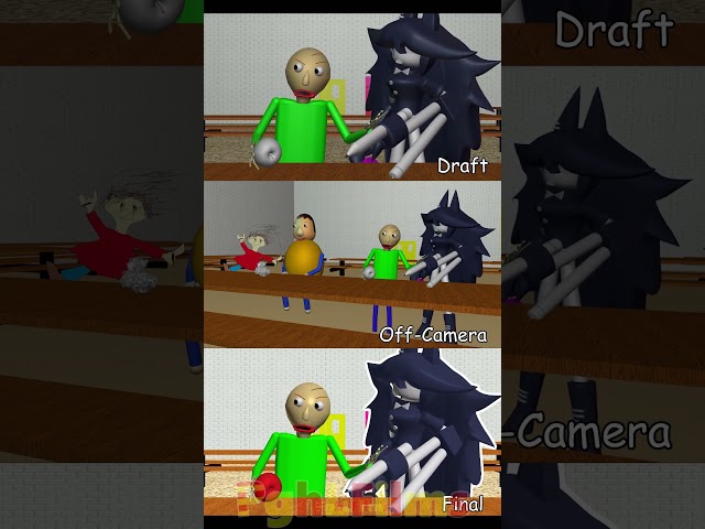 Baldi and Miss Circle Eat Animation Process, but Baldi is voiced by mystman12 #baldisbasics #shorts