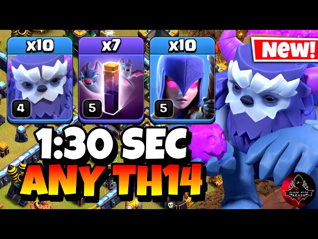 TH14 Yeti Witch Attack With 7 Bat Spell | Best TH14 Attack Strategy in Clash of Clans