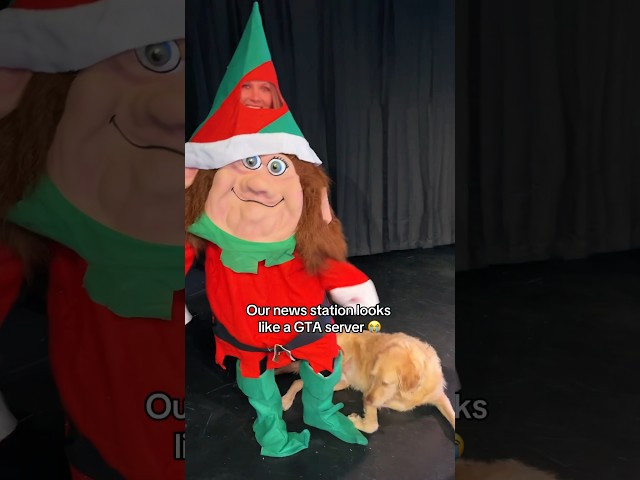 News station elf behind-the-scenes