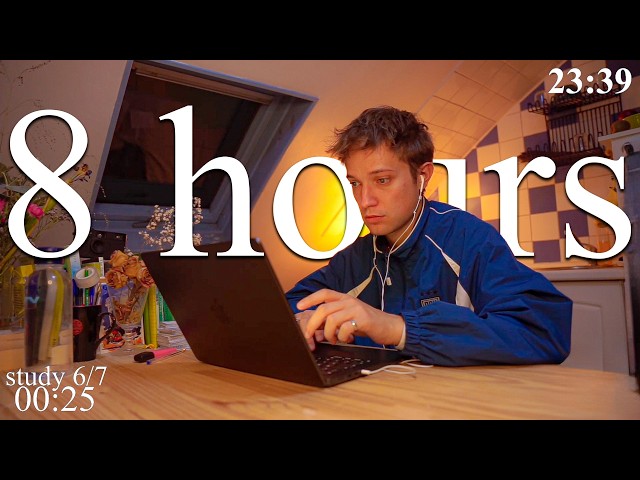 LIVE | 8-HOUR study with me in Paris📚⛈️ rain sounds & pomodoro timer 60 & 10