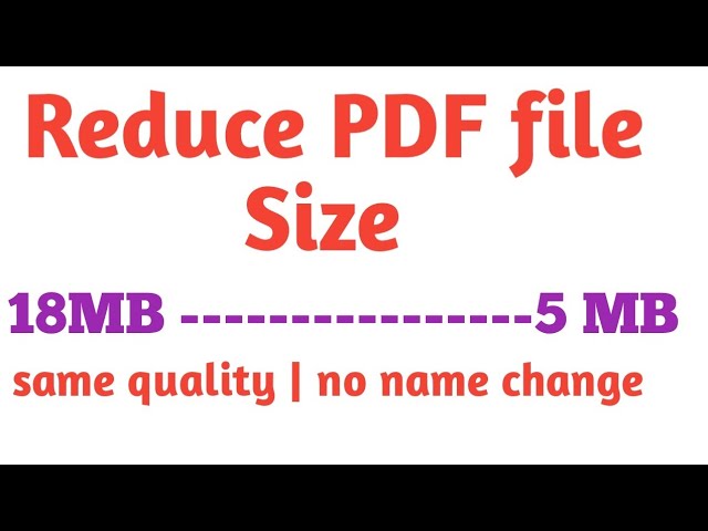 HOW TO REDUCE ASSIGNMENT PDF FILE SIZE