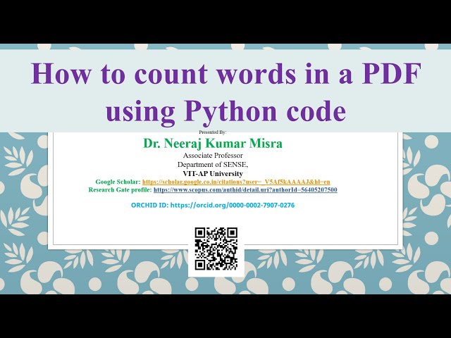 How to count words in a PDF using Python code