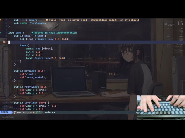 Hangover programming 01 - Snake game in rust - ASMR programming