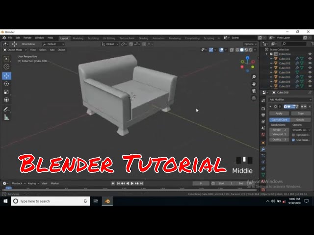 Sofa Modelling in Blender