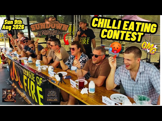 How Much Heat Can They Take? 🌶️ Chilli Eating Contest at Sundown Country Festival