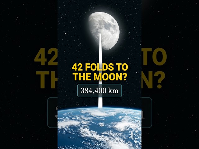 Can Folding Paper 42 Times Reach the Moon? 📄🌕 #Shorts