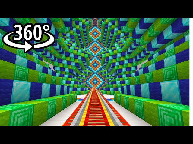 Minecraft 360° INSANE Redstone Illusion Rollercoaster