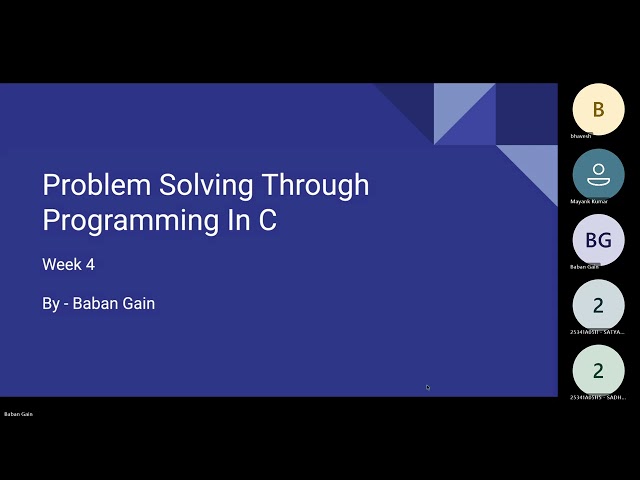 Week 4 | Problem Solving Through Programming In C | Live Session