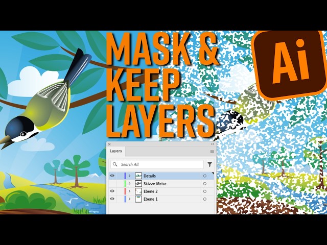 How To Apply an Opacity Mask And Keep Layers in Adobe Illustrator