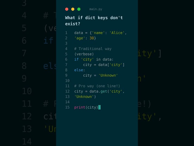 ⚡ Python Best Practice: Python's Hidden Dict Tric #Python #pythontutorial #python #programming