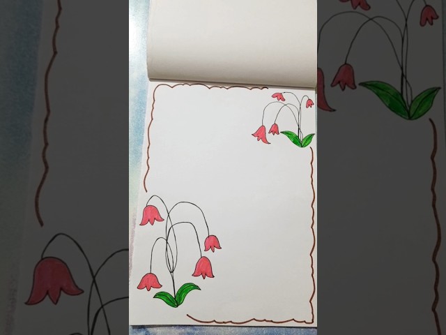 Easy Front Page Border Design Ideas🩷💚 #shorts #youtubeshorts #ytshorts #projectworkdesign #viral