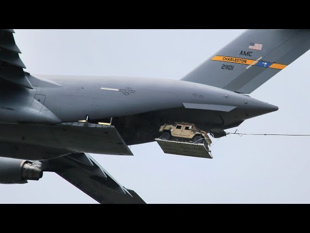 Heavy Aerial Delivery! USAF Planes Airdrop Humvees