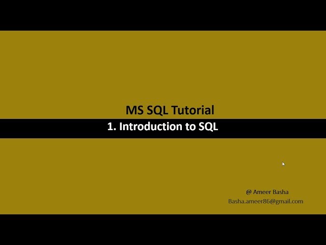 Part 1 : Introduction to SQL