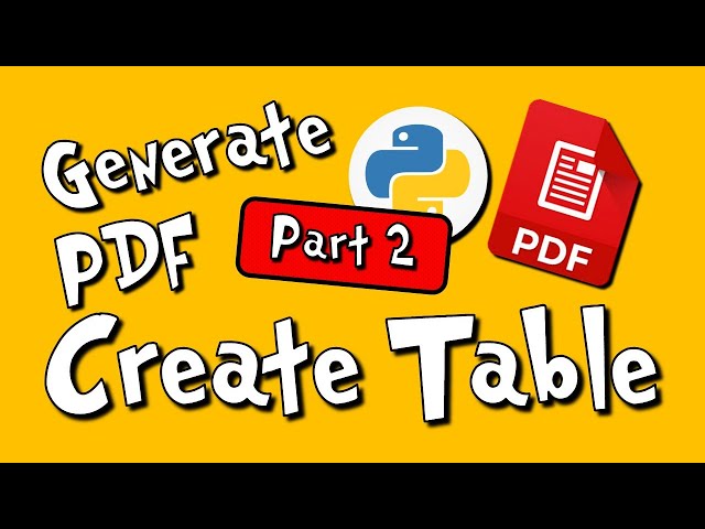 Generate PDF with Python - ReportLab - Create Table - Part 2 - #3