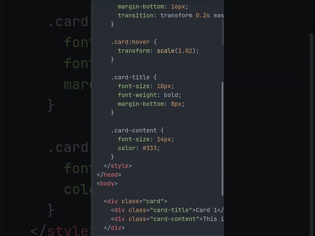 Animation cards using html and Css #html #css