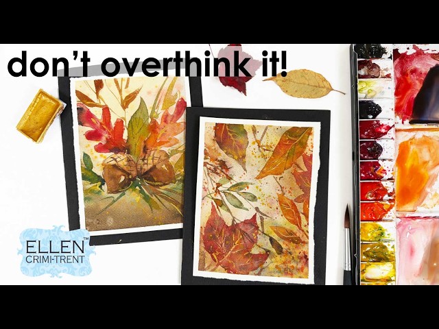 Watercolor Fall leaf cards for ANY skill level!