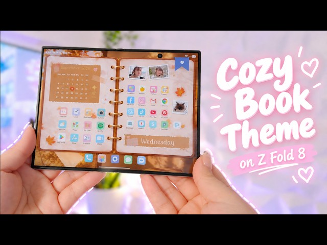 Cute Z Fold 8 Customization 🎀 | DIY Book-Style Home Screen + Widgets
