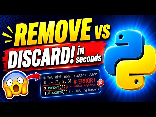 Remove vs Discard in Python Set | remove() vs discard() | Python Tutorial for Beginner