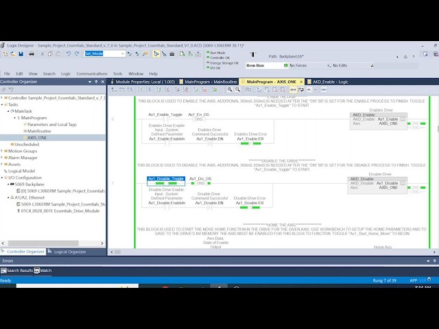Kollmorgen Essentials Drive: Allen Bradley PLC Communication Setup