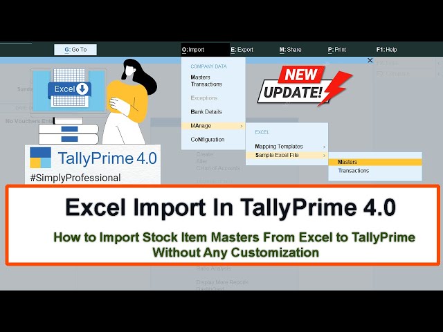How to Import Stock Item Masters From Excel to TallyPrime 4.0