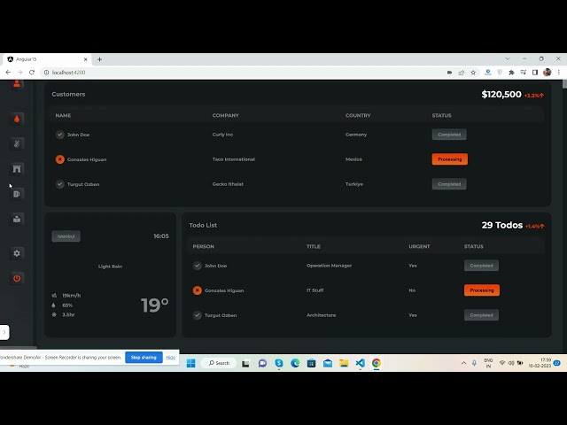 Angular 15 Free Dark Admin Dashboard Template