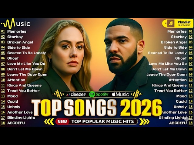 Adele, Taylor Swift, Rihanna, Ariana Grande, Bruno Mars, Justin Bieber - Billboard Top 50 This Week