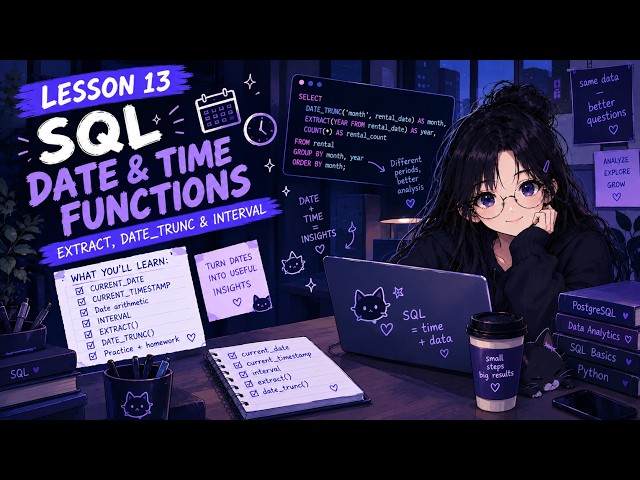 SQL Date & Time Functions | EXTRACT, DATE_TRUNC & INTERVAL