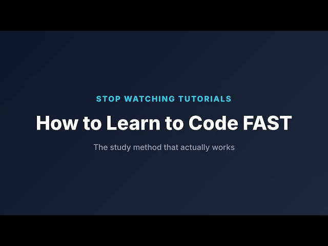 how to learn code fast