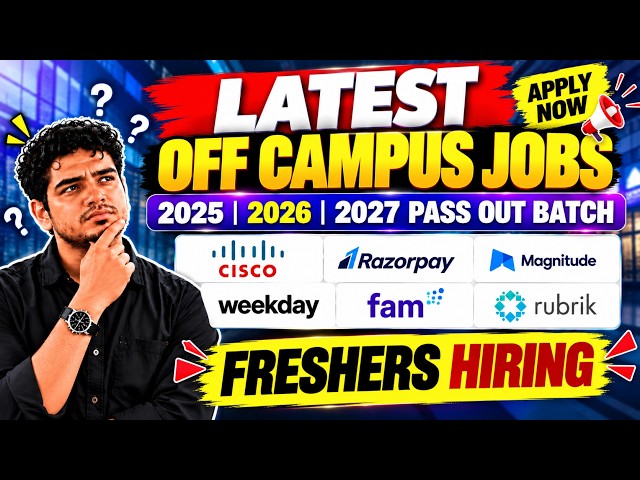 Latest Off Campus Jobs 2026 | Top MNCs Hiring Freshers (2025, 2026 & 2027 Batch) | #hiring #software
