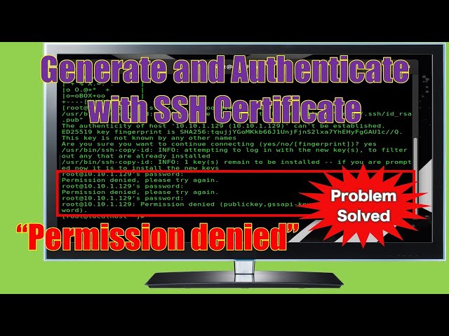 Generate and Authenticate with SSH Certificate | Permission Denied