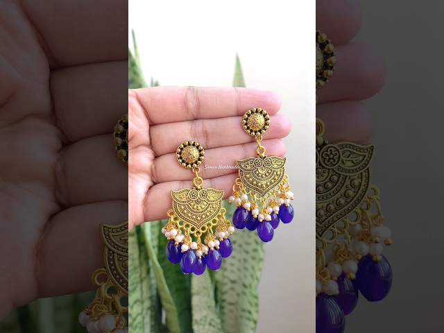 Earrings with beads 🌷Stay tuned for making tutorials #earrings #ytshorts #handmadejewellery