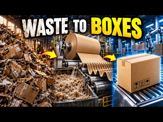 Inside a Cardboard Recycling Factory — From Waste to Premium Boxes | Amazing Recycling Process