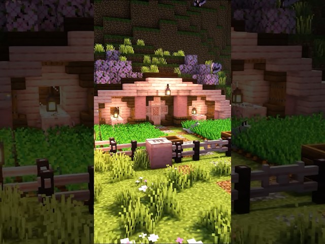 Minecraft #minecraft #shorts Cherry blossom hobbit house