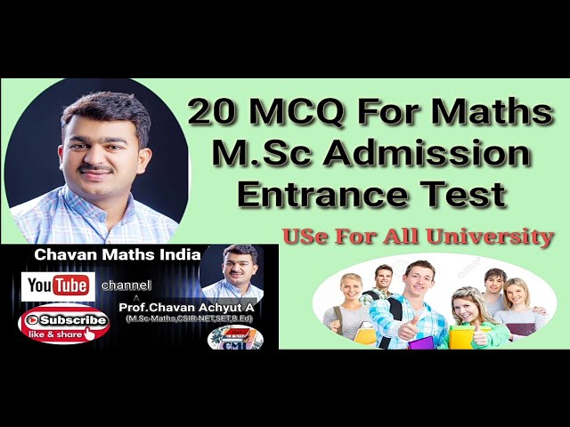 20, MCQ for Maths M.Sc Admission Entrance Test