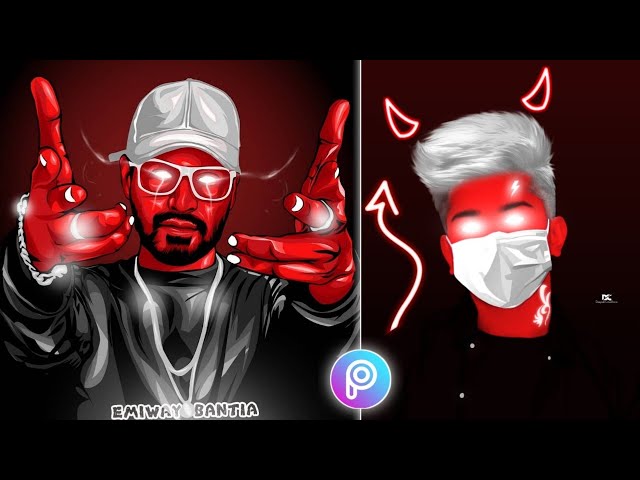 Visual neon glowing vector art effect in picsart - Vector art edit in picsart in hindi steps by step