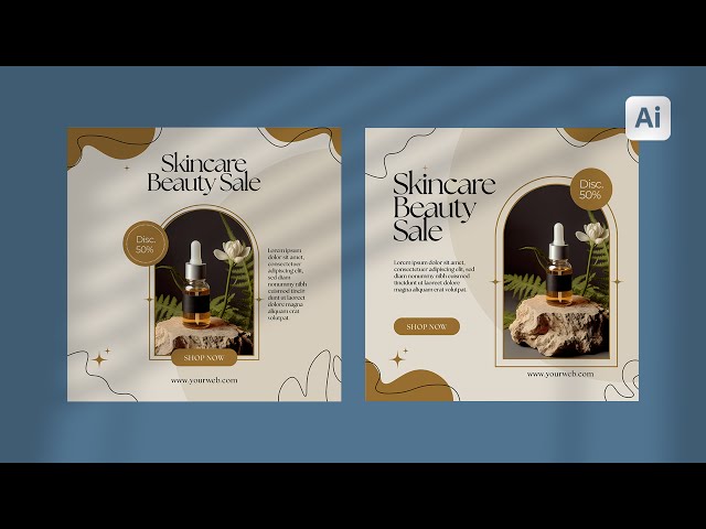 Adobe Illustrator Tutorial - Design Social Media Post For Beauty Product Promotion