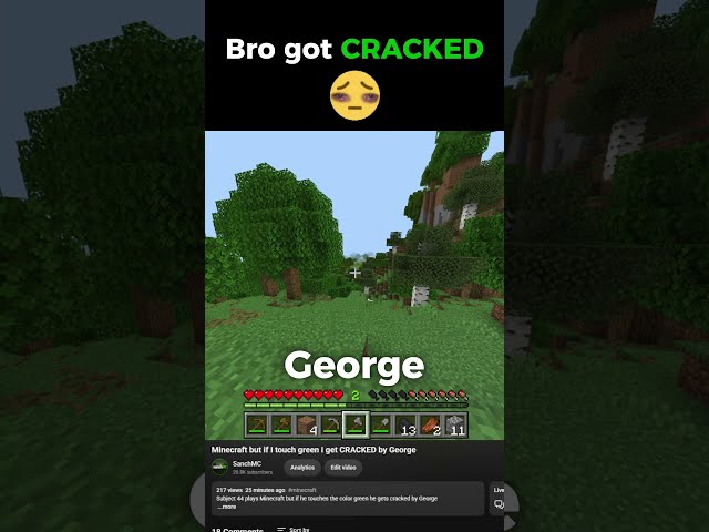 Minecraft but if I touch green I get CRACKED by George