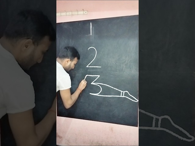 123 Number Se Girl Drawing 😍 | Chalk Easy Girl Drawing Tutorial #Shorts #drawing #art #girl