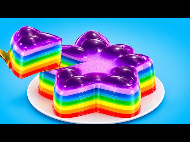 🌈 ¡Gelatinas arcoíris! Postres coloridos y súper divertidos 🍮