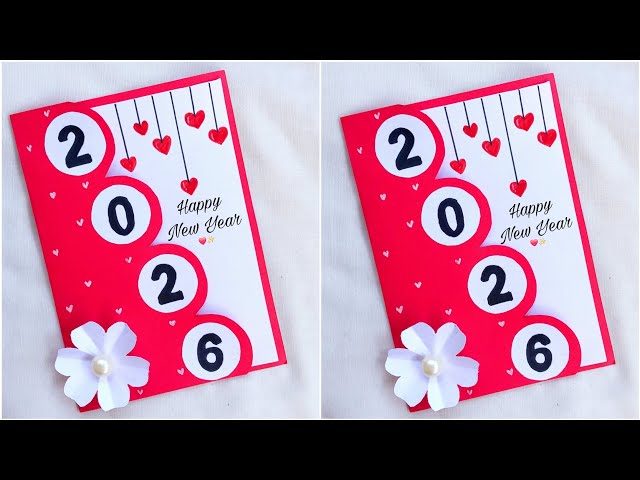 happy new year card/how to make new year greeting card /new year card 2026