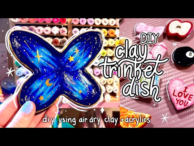 how to make an air dry clay trinket dish ✨ an easy + trendy diy
