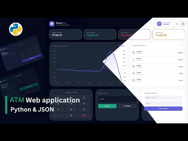 Python Flask Project: Creating an ATM System with Real-time Analytics & JSON Database