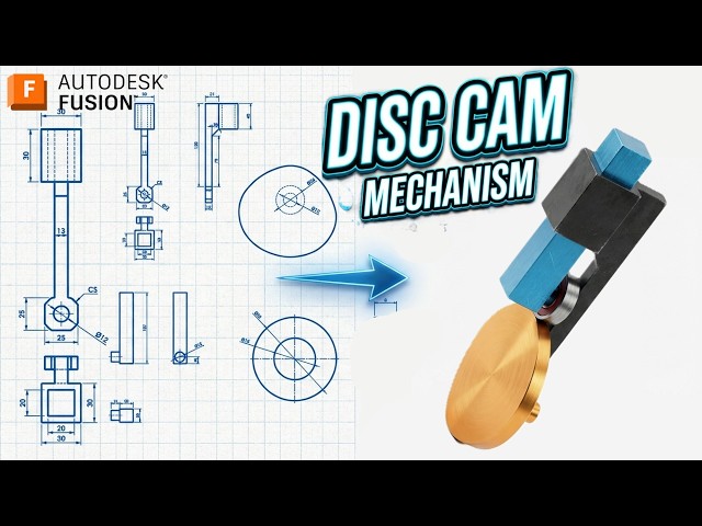 Designing a Complete Cam Mechanism in Fusion 360 | Base, Follower, Roller, Assembly & Motion
