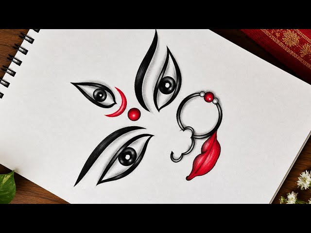 Maa Durga Eyes Drawing ❤️ | Easy Devi Durga Sketch | Navratri Special Drawing | Step by Step