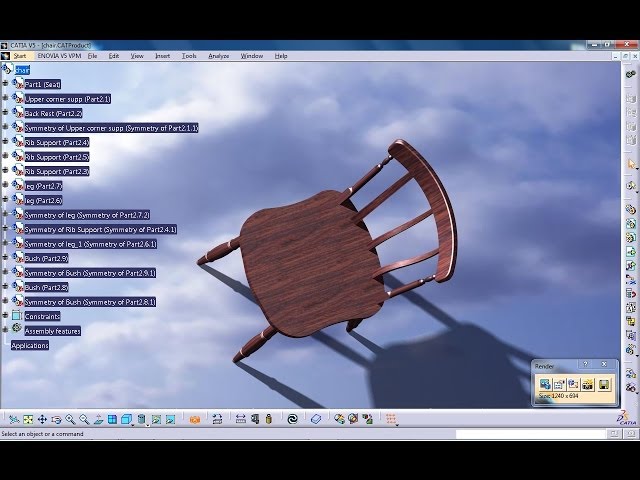 Catia V5 Tutorial|How to design a Chair P6|Furniture & Product Design