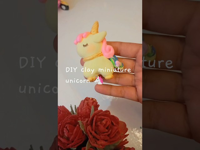 DIY clay cute miniature unicorn 😍🦄#shorts #trending #viral