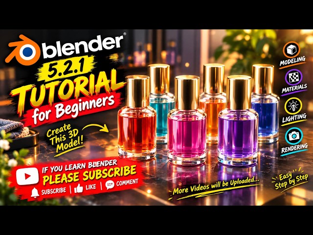 Blender 5.2.1 Tutorial for Beginners 🔥 | Create Your First 3D Model Step by Step!📽️009