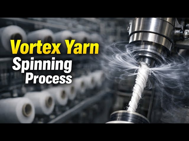 Vortex Yarn Spinning Process | Vortex Spinning Machine | Vortex Spinning Animation 